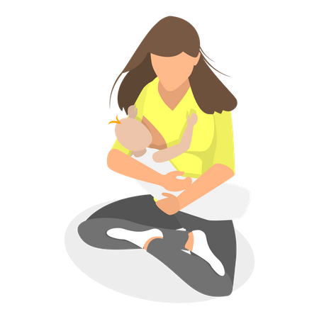 Mother Breastfeeding child  Illustration