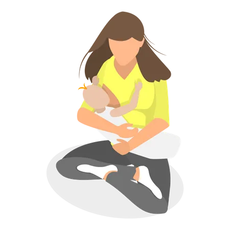 Mother Breastfeeding child  Illustration