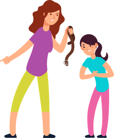 Mother Bullying Daughter  Illustration