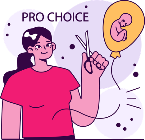 Mother choice to cancel unborn child with gynaecology surgery  Illustration