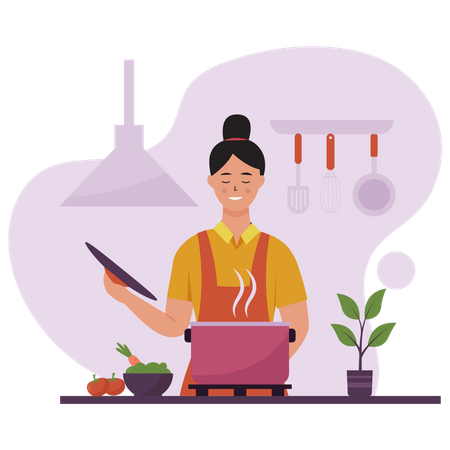 Mother cooking  Illustration