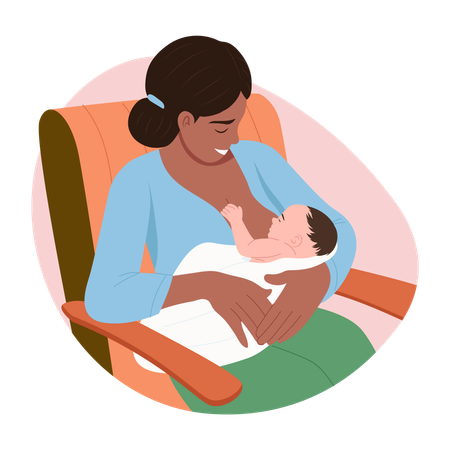 Mother doing Breastfeeding  Illustration