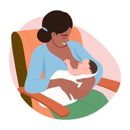 Mother doing Breastfeeding  Illustration