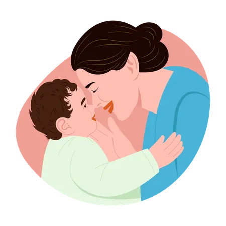 Mother doing Nuzzling  Illustration