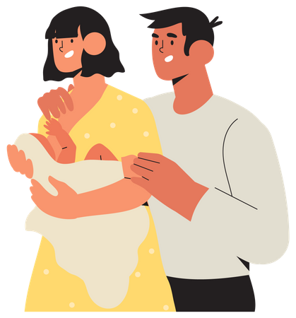 Mother feeding newly born child  Illustration