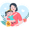 mother holding baby illustrations free