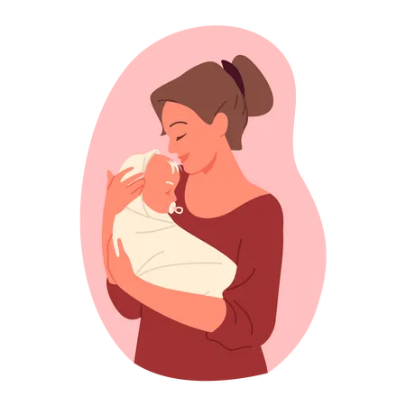 Mother Holding Baby  イラスト