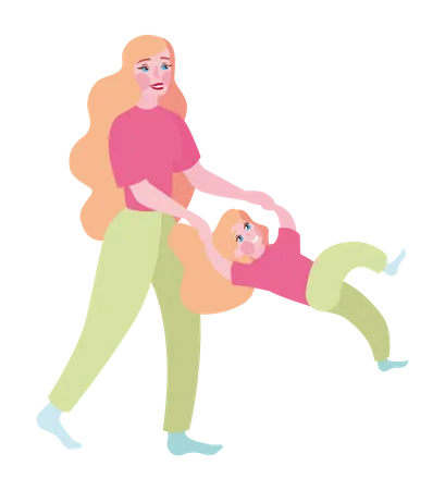 Mother holding her child  Illustration