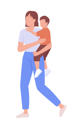 Mother holding her son  Illustration