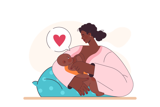 Mother holds her baby  Illustration