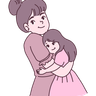 mother hugging daughter illustration svg