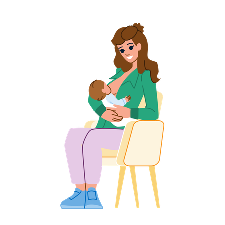 Mother is doing breastfeeding  Illustration