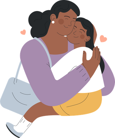 Mother loves her daughter  Illustration