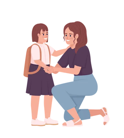 Mother motivating child to do well in school  Illustration