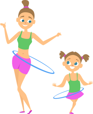 Mother playing with daughter  Illustration