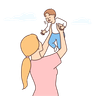 mother playing with son illustrations free