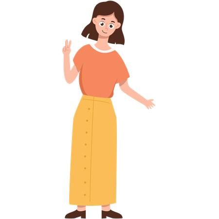 Mother posing with smile  Illustration