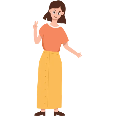 Mother posing with smile  Illustration