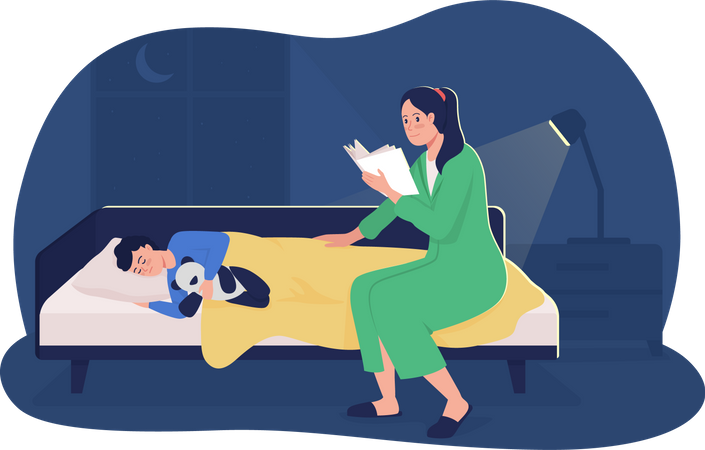 Mother read story Illustration
