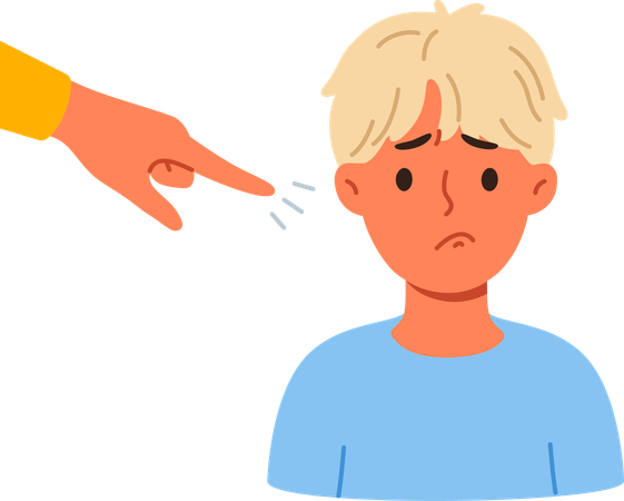 Mother scolding son  Illustration