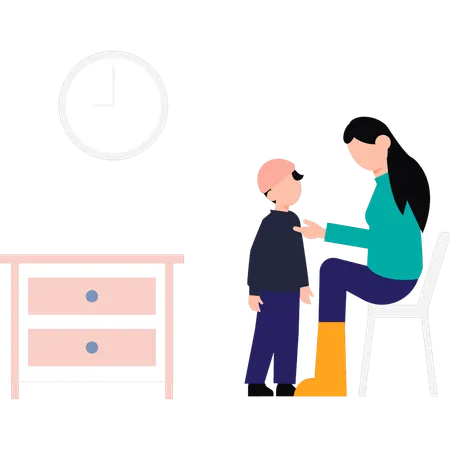 Mother talking to child  Illustration