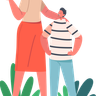mother talking with son illustrations free