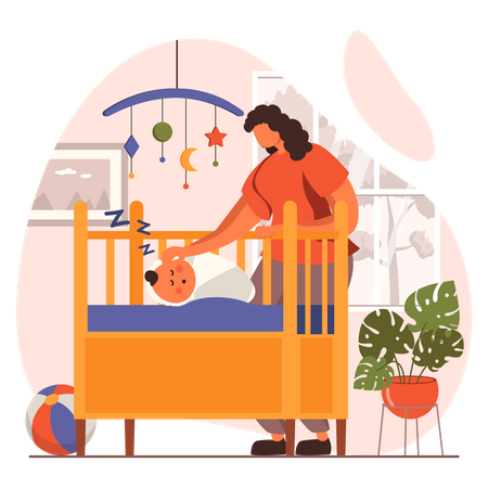 Mother with baby  Illustration