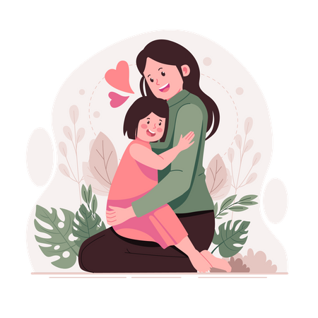 Mother with daughter  Illustration