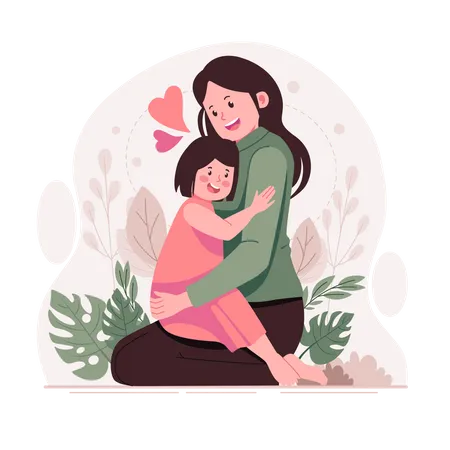 Mother with daughter  Illustration