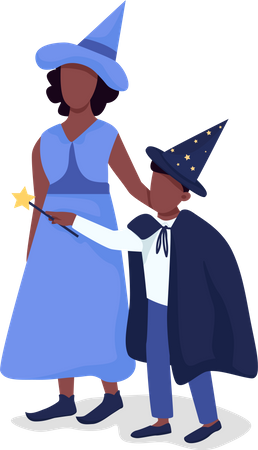 Mother with kid on Halloween  Illustration
