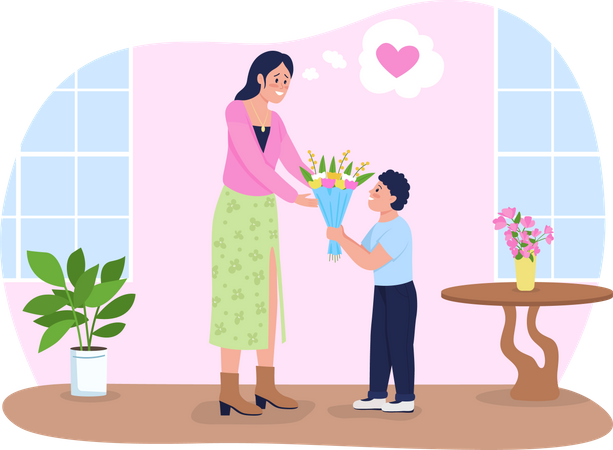 Mothers day greeting Illustration