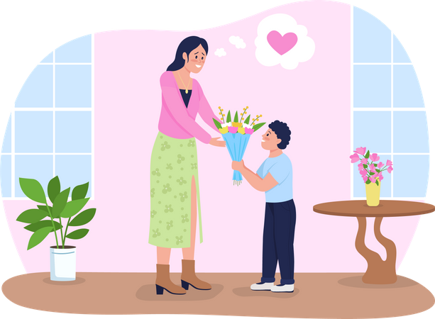 Mothers day greeting  Illustration