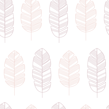 Modèle sans couture avec des feuilles roses sur fond blanc  Illustration