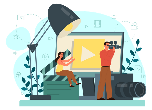 Motion or video designer  イラスト