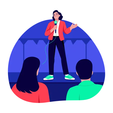 Motivationsredner hält Rede  Illustration