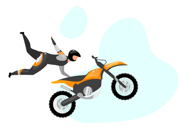 Cascades à moto  Illustration