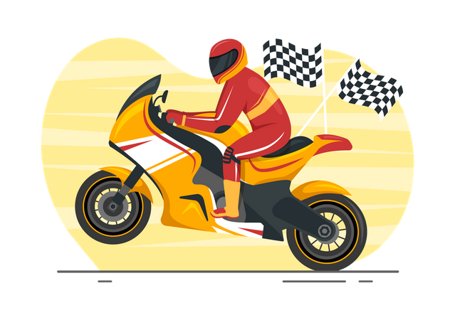 Corrida de moto  Ilustração