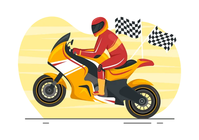 Corrida de moto  Ilustração