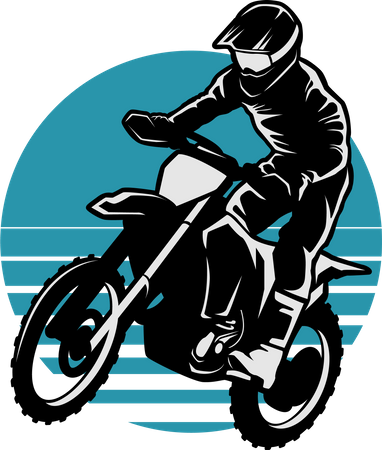 Aventure en motocross  Illustration