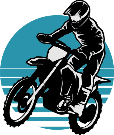 Aventure en motocross  Illustration