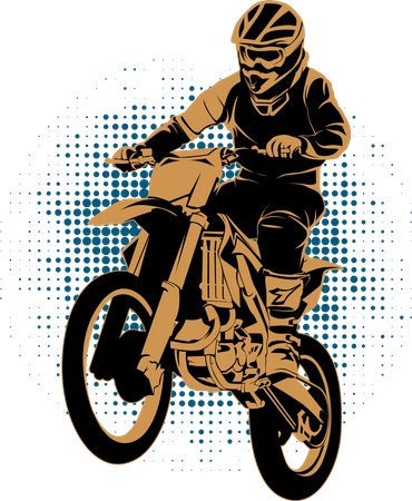 Motocross Iron and Wheels  Illustration