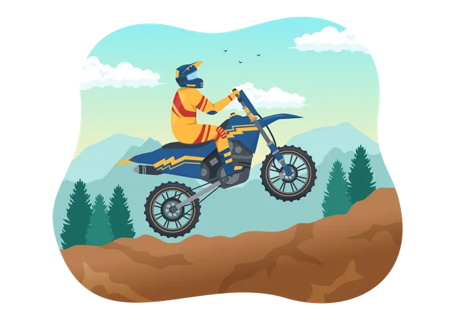 Motocross Sport  Illustration