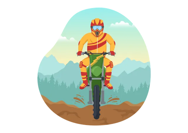 Motocross Sport  Illustration