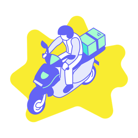 Motorbike delivery Illustration