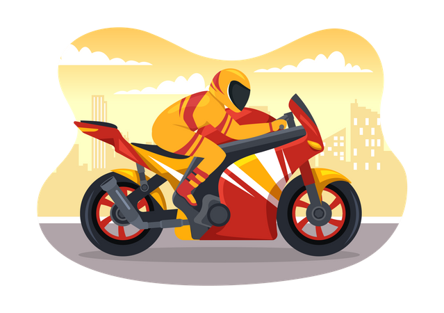 Motorbike race Illustration