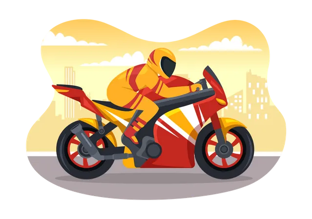 Motorbike race Illustration