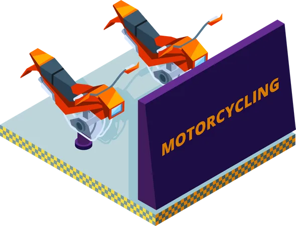 Motorbike Racing Arcade Illustration