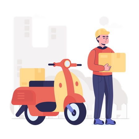 Motorcycle Delivery Illustration
