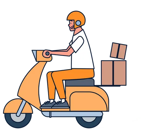 Motorcycle delivery Illustration