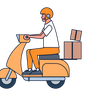 motorcycle delivery illustration svg